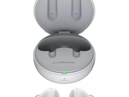 LG TONE Free T60Q True Wireless Bluetooth Earbuds with UVnano Charging Case, White For Sale