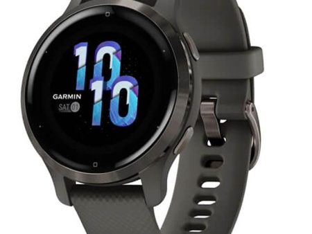 Garmin Venu 2S Fitness Smartwatch - Slate Bezel with Graphite Silicone Band For Cheap