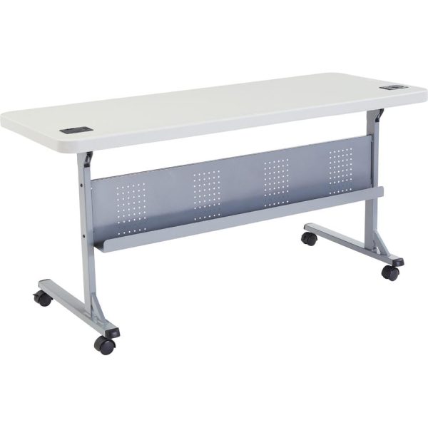 National Public Seating 24  x 60  Flip-N-Store Training Table, Speckled Grey Online